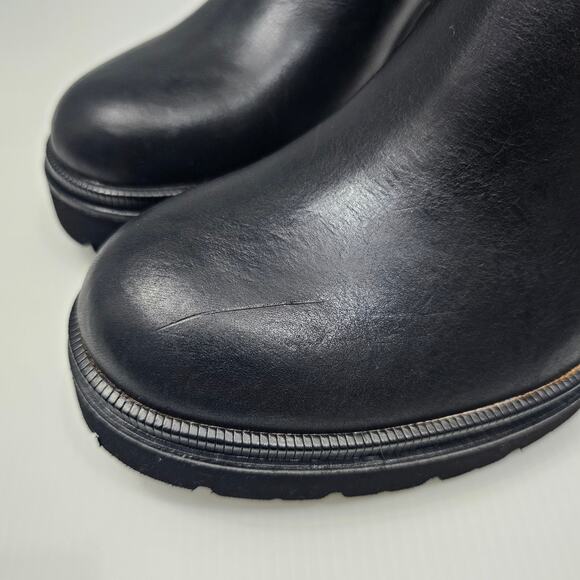 Sofft Jenine Ankle Bootie Womens 8.5 Black Leather Moto Lug Sole Block Heel - Picture 7 of 16